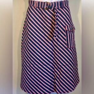 Anthropologie Denim skirt by Corey Lynn Calter. Size 10. Bias-cut stripe/belt.
